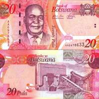 *20 botswanských pula Botswana 2009-19, P31 UNC - Kliknutím na obrázok zatvorte -